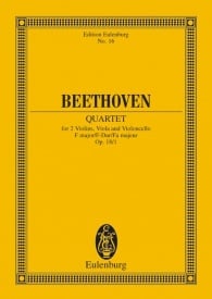 Beethoven: String Quartet F major Opus 18/1 (Study Score) published by Eulenburg